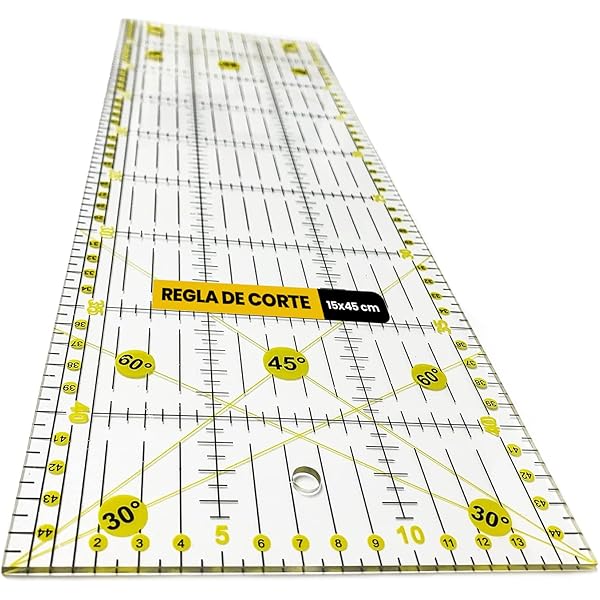 Righello Per Sartoria In Acrilico - 30x5 Cm, Con Indicatori Angolari, Superficie Anti-scivolo - Foto 5