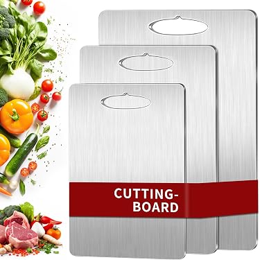 Planche à Découper Inox 60x50cm Avec Plaque Fixe - Grande Taille Pour Viande Fruits Légumes