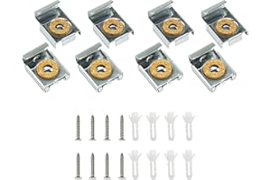 SZXMDKH Mirror Clips, Mirror Brackets, Frameless Mirror Glass Wall Hanging Fixing Kit Mirror Hanger Clips Suitable for Bathroom Living Room Public Places 2 Sets 8Pcs