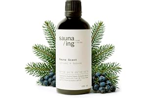 sauna/ing Bastu-infusion enbär och gran 100 ml – ekologisk och vegansk bastu infusionsmedel – naturlig bastudoft med rena eteriska oljor – bastu inlopp och bastutillbehör