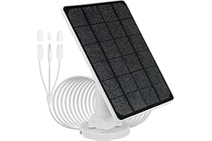 LIFEMOI Pannello solare per telecamera di sicurezza 3 W/5 V con tre tipi di connettori micro USB/tipo-C/dc3513,IP65 impermeabile, cavo di ricarica da 3 metri, compatibile con dzees CG1/cg6/CG2/D3/Ub6