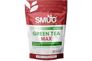 Smug Supplements Green Tea MAX Tablets - 100 High Strength Pills - Powerful Equivalent of 5700mg Raw Herb - Popular Antioxidant - Vegan Friendly - Made in Britain