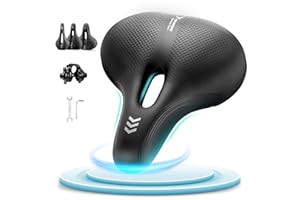 YOUNGDO Waterproof Bike Seat Cushion for Men Women, Bicycle Saddle with Smart Zone-Concept, Comfortable Bikes Seats Made Of Comfy Memory Foam, Fit for BMX, MTB & Road, Stationary/Exercise/Indoor