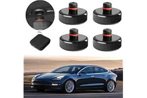 Bowfar 4 sztuki gumowych nakładek na podnośnik samochodowy do Tesla Model 3/Y/X/S Jack Pad, akcesoria z pudełkiem do przechowywania, chroni akumulator Tesla i obudowę