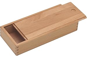 Paintersisters Pudełko na długopisy z przesuwną pokrywką – drewniane pudełko, pudełko drewniane z delikatnie lakierowanego drewna bukowego