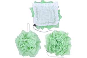 RUGBOL 2-in-1-Badeschwamm, Duschschwamm mit Luffa-Schwamm, Badegummis, Schrubben und Reinigen – Körperschrubber für die Verwendung in der Dusche für Männer und Frauen, Badezubehör (Grün)
