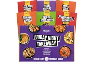 SPICE 'N' TICE Spicentice Friday Night Takeaway Recipe & Spice Gift Set - Recipe & Spice Seasoning Gift Set - Includes 6 x Premium 100% Natural Spices & Recipes