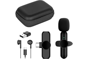 Ryzwoc K3 Micro Cravate sans Fil pour Android et Ordinateur, 2.4GHz Mini Micro Telephone Portable,Wireless Lavalier Microphone, Bluetooth Non Requis (1 émetteurs)