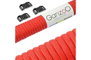 Ganzoo linka Paracord 550 + 3 x zapięcie na zatrzask do bransoletki, smycz, obroży, zestaw startowy