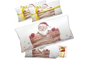 JOYEASE Geldgeschenk Weihnachten, 8 Stück Wunscherfüller Geldgeschenke Verpackung Weihnachten, Geschenkbox Kissenschachteln mit Gold Satinband