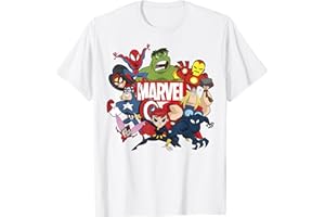 Marvel Avengers Cartoon Action Collage Group Shot Camiseta
