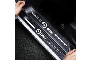 RIDGOEL 4 Stück Auto Einstiegsleisten Schutzfolie Kohlefaser Türschweller Aufkleber für Opel Insignia Astra J H G Corsa D Zafira B Mokka Auto Tür Schritt Platte Abdeckung Lackschutzfolie