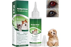 CHUNXIN Dog Eye Drops,Antise/ptic Eye Drops,Pet Eye Cleansing Drops for Dogs,Eye Wash Cleaner,Non-Irritating and Natural Eye Cleaning Solution for Dogs,Gunky & Tear Stain Eyes,Natural Eye Care Solution