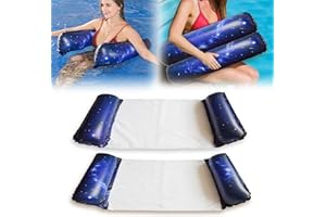 YEJAHY 2 Stück Aufblasbare Pool Float, Wasserhängematte, 4-in-1 Wasserschwimmschwimmer Hängematte, Tragbare Schwimmbadstühle für Reisen, Schwimmbad, Strand, Party (Sternennacht-Serie)