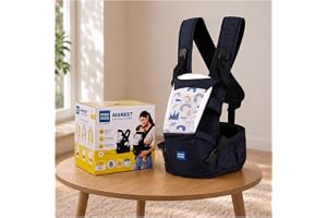 Mee Mee AirNest 6-in-1 Baby Sling Carrier with Ergonomic Hip Seat, Doctor Approved, Breathable Mesh Fabric, Heavy-Duty Safety Locks & Removable Hip Seat (4–48 Months) (Navy Blue)
