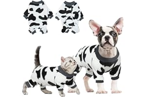 DENTRUN Piccolo cane mucca maglione cucciolo inverno vestiti caldi animali domestici divertente latte mucca maglione costumi, piccoli animali domestici cane gatto tutine morbido flanella pigiama