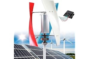 Fablestoryem 14000W Garden Vertical Wind Turbines Generator Kit, 12V/24V/48V/110V/220V Small Three-Phase AC Vertical Wind Turbine with MPPT Controller, for Industrial Energy Equipment,Color-12V