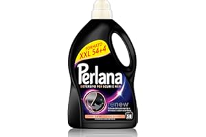 Perlana Detersivo Scuri e Neri (58 lavaggi), Detersivo lavatrice liquido per tutti i capi scuri, Detersivo capi neri per fibre rinnovate