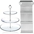 AKORD 10 x Sets 2 or 3 Tier Cake Fittings Silver Plate Stands (Plates not included)