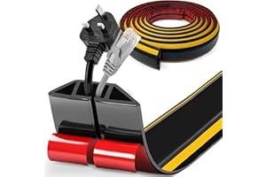 BOUFEIDA Kabelkanal Boden, 2m PVC Flexibler Kabelkanal, Kabelbrücke Selbstklebend, Kabelkanal Boden Flach für alle Netzkabel Haus,Schule,Büro,Lager (Schwarz, 2mx4cm)