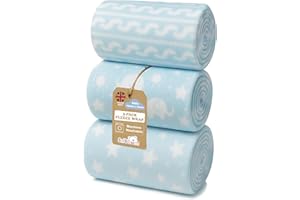 Soft Touch Newborn Essentials Baby Fleece Blanket Set – 3x 75x75cm Micro Plush for Comfort in Car Seat, Cot & Pram – Unisex for Baby Boys & Girls