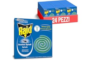Raid Spirali Antizanzare per Esterni, Formato Scorta 24 Confezioni Da 10 Spirali Ciascuna (240 spirali)