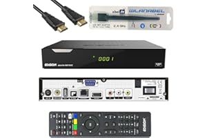Kabelabel Edison Kabelreceiver Hybrid für digitales Kabelfernsehen inkl. HDMI Kabel Set: (6.DVB-C/T2/S2 (+LAN,WLAN,CA+CI))