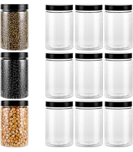 Suclain 12 Barattoli Di Plastica Trasparenti 120 Ml Con Coperchi Ermetici A Cerniera – Contenitori Alimentari Per Spezie, Caffè, Caramelle - 3