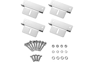 QWORK® Solar Panel Mounting Z Bracket with Nuts and Bolts for RV , Boat , Roof , Wall and Other Off Gird Solar Panel Mounting , 1 Set of 4 Units