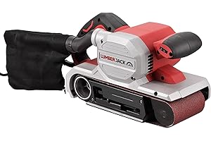 LUMBER JACK 4" Belt Sander Electric Heavy Duty Handheld Sanding Tool with 1200W Motor, Includes Dust Bag & Sanding Belt