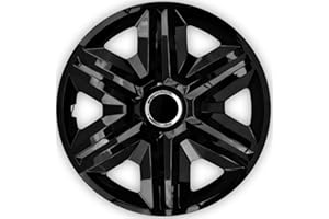 NRM Fast Hubcaps 15 Inch Black (4 x Universal Wheel Trims / Hubcaps)