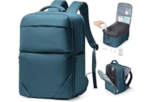 bergsalz Zaino Sottovuoto Ryanair 40x20x25 Viaggio Con Pompa Zaino Da Viaggio 40x20x25 Da Donna Uomo Aereo Bagaglio a Mano Con Sottovuoto Incorporato Blu Pavone