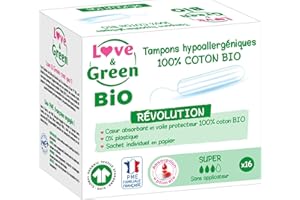 Love & Green BIO Tampons hypoallergéniques Digitaux "SUPER" x 16