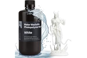 ELEGOO Lavable con Agua Impresora 3D Resina rápida para Impresora 3D LCD Resina de Curado UV Resina de Fotopolímero de 405 nm para Impresión LCD 3D 1000Gram Blanco