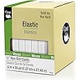 Dritz 9405W Non-Roll Woven Elastic, White, 1/2-Inch by 30-Yard