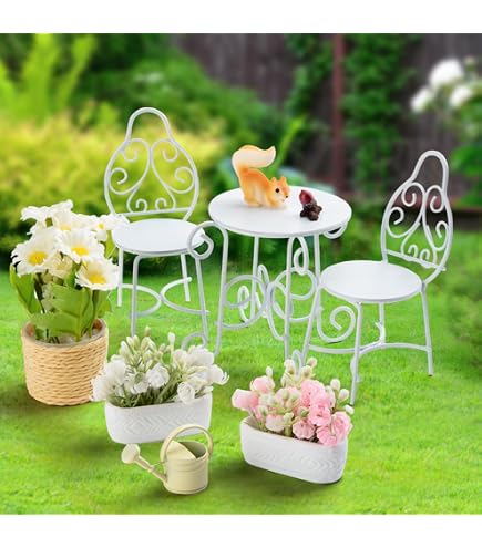 Melody Jane Puppenhaus-Möbel: Schmiedeeisen Garten Tisch Schwarz - Miniatur Patio Möbel