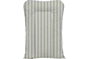 Nest Changing Mat by Mama Shack - Baby Changing Mat with Raised Sides - Waterproof - Fits Most Baby Changing Tables - 67 x 46 cm (Candy Stripe Sage)