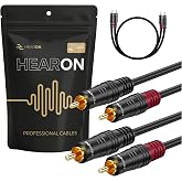 HEARON Cable de Audio RCA 0.75m 2x Enchufe Macho Cinch a 2RCA Doble Cable de Conexi&oacute;n Est&eacute;reo Amplificador Tocadiscos Hi-Fi O