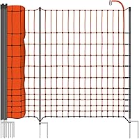 VOSS.farming 50 m Premium Hühnerzaun, Geflügelzaun/-Netz, 112 cm, 20 Pfähle, 2 Spitzen Classic