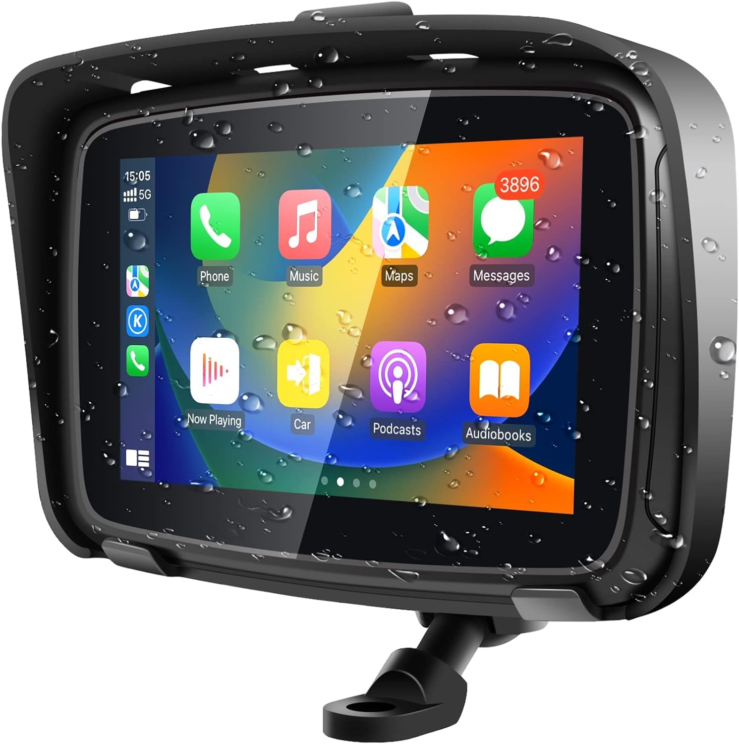 Professional Wireless Apple Carplay/Wireless Android Auto Touchscreen for Motorcycle, 5 Inch Portable Motorcycle GPS Navigation System Via Car Play/Android Auto, IPX7 Waterproof, 5G Dual Bluetooth