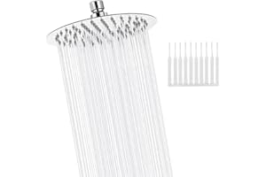 Głowica prysznicowa WEFINEST - okrągła prysznicowa deszczownica 8 cali (20 cm), głowica prysznicowa z 360° regulowana deszczownica, prysznic górny, okrągła głowica prysznicowa ze stali nierdzewnej z