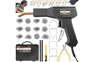 SHULLTJI 150W Kunststoff Schweißgerät, Plastic Welding Gun mit 800 Stücke (6 Typen) Klammern & 2 Flachdrähten, Kunststoff Reparaturset, Plastik Schweißgerät für Reparatur von Auto & Motorrad Stoßstangen