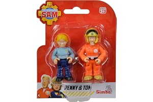 Brandman Sam figurer dubbelset, 2-faldigt sorterade, det levereras bara ett objekt med Sam och Rose eller Penny och tom, figur 7 cm, rörlig, från 3 år