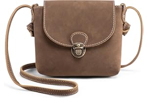 LaRechor Petit Sac Bandouliere Femme de Verrouillage Antivol, Sac a Main Femmes Sacoche Femme Bandoulière Rétro Pochette Téléphone Portable Café