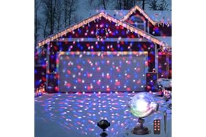 EAMBRITE Christmas Projector Lights Outdoor Multicolour Rotating Falling Snow Projector Moving Points Projection Lights Outside Christmas Decorations for House Garden Party