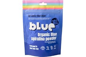 Rawnice blå spirulinapulver, 50 g | Växtbaserat superfoodpulver, naturlig livsmedelsfärg för smoothies, juicer och bakning