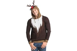 U LOOK UGLY TODAY Unisex Men's Christmas Jumper Hoodie Funny Ugly Reindeer Santa Elf Novelty Xmas Tree Womens's Gift Sweater
