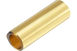 TA-VIGOR 1Pcs Brass Sheet Roll, 1000mm x 100mm x 0.01mm Metal Foil Plate Roll Brass Metal Thin Sheet Strip for Crafts, Electrical Repairs, DIY Projects, Grounding