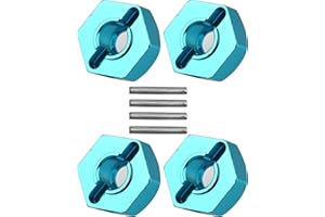 DILWE Wheel Hex Adapter, 4 Pcs Metal 7mm to 12mm Wheel Hex Hub Adapter for RC Spare Part RC Car Upgrade Parts