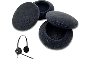 KUNXING Spugnette per Cuffie per Logitech H390 - Cuscinetti per Cuffie Compatibili con I Modelli Logitech H330 / H340 / H110 / H111, Copricuffie Sostitutivi per Comfort e Resistenza, Nero (Φ5 CM, 4 PZ)